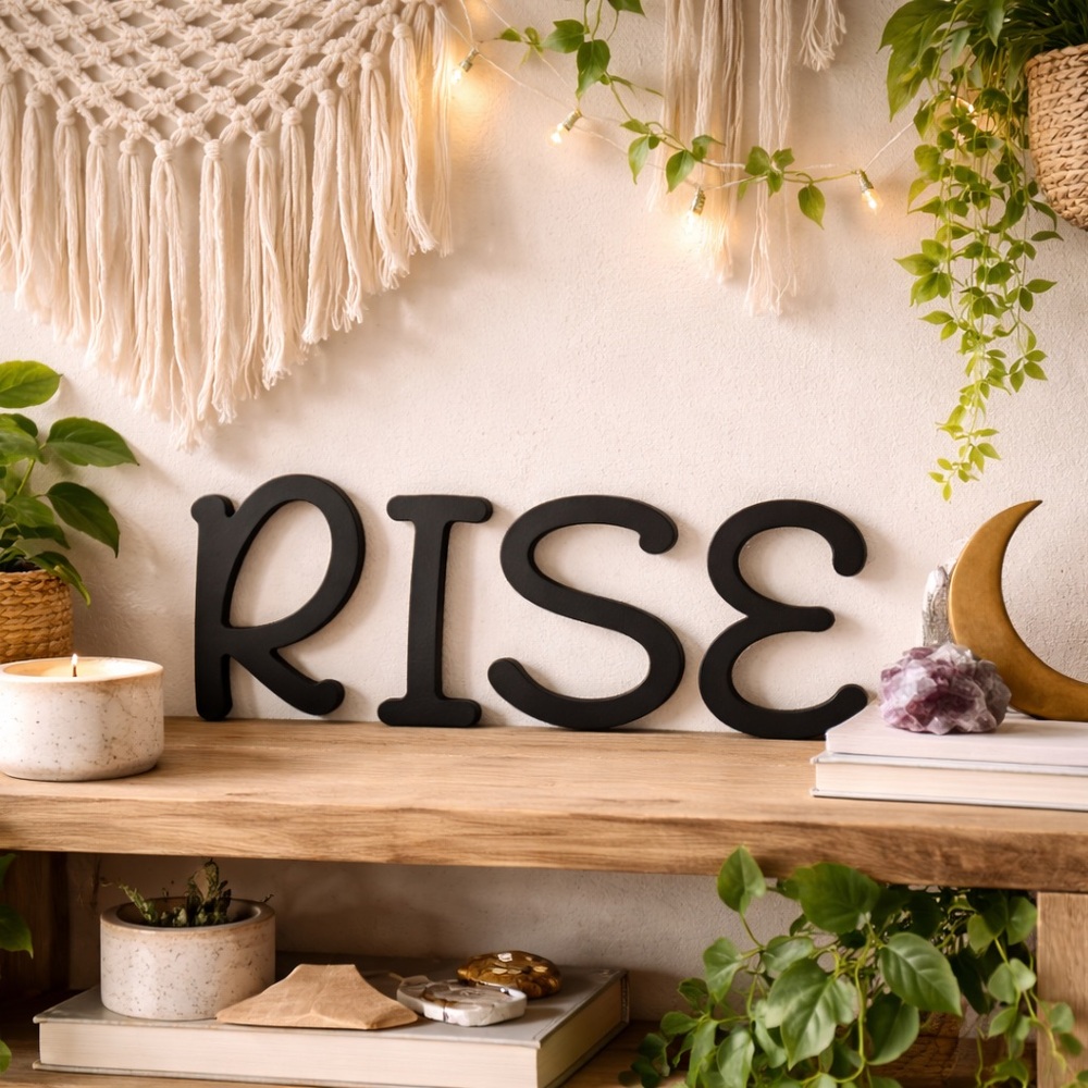 🧚🏻♀️ Wooden Wall Letters RISE 5 inches tall. Inspirational home decor black